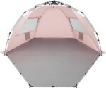 X-Large 4 Person Beach Tent Sun Shelter - Portable Sun Shade Instant Tent for Beach with Carrying Bag, Stakes, 6 Sand Pockets, Anti UV for Fishing Hiking Camping, Waterproof Windproof, Pink