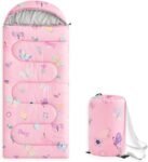 Kids Sleeping Bag for Girls Toddlers, Camping in Warm Cold Weather, Backpacking Lightweight Compact Outdoor Liner for 3 Seasons Summer Spring Fall