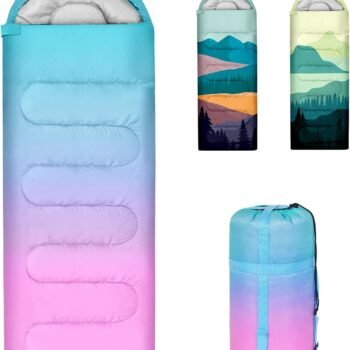 Sleeping Bags for Adults, 3 Seasons Warm Cold Weather Lightweight Waterproof Backpacking Camping Sleeping Bag for Camping Hiking Traveling Outdoor, Camping Gear Equipment