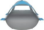 Beach Tent 2-3 Person Portable Sun Shade Shelter UV Protection, Extended Floor Ventilating Mesh Roll Up Windows Carrying Bag Stakes 6 Sand Pockets Fishing Hiking Camping,Blue