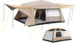 Camping Tent 4-6 Person, Double Layer, Multi-Room Family Cabin Tents with 3 Doors, Mesh Windows, Rainfly & Windproof, Large Waterpoof Tents for Outdoor Camping Hiking Picnic Gathering