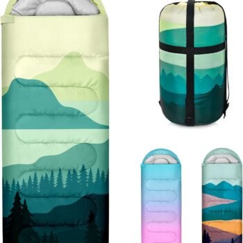 Sleeping Bags for Adults, 3 Seasons Warm & Cold Weather Waterproof Lightweight Backpacking Camping Sleeping Bag for Indoor Outdoor Camping Hiking Traveling, Camping Gear Equipment